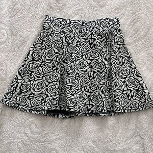 Floral Black and White Skirt